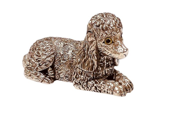 Antique Inspired Collectable Poodle Dog Figurine 925 Sterling Silver