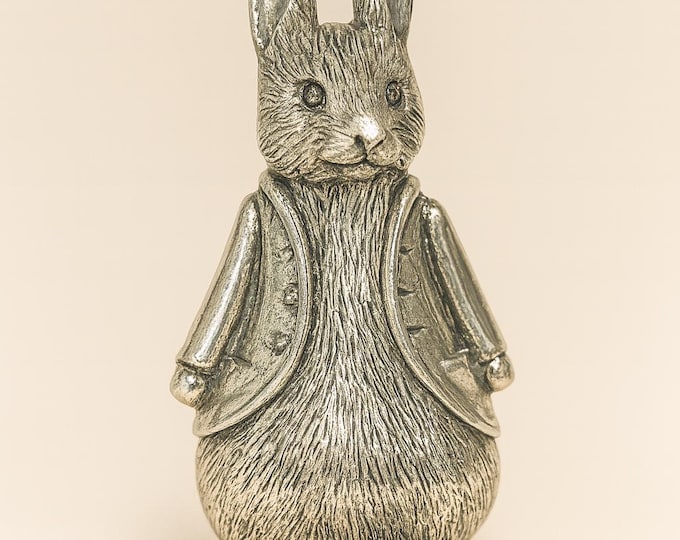 Victorian Style Rabbit or Hare with Jacket Pendant 925 Sterling Silver