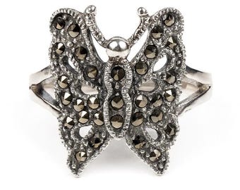 Bague Papillon Argent Massif Avec étoile - Taille 53, Occasion, Style Délicat