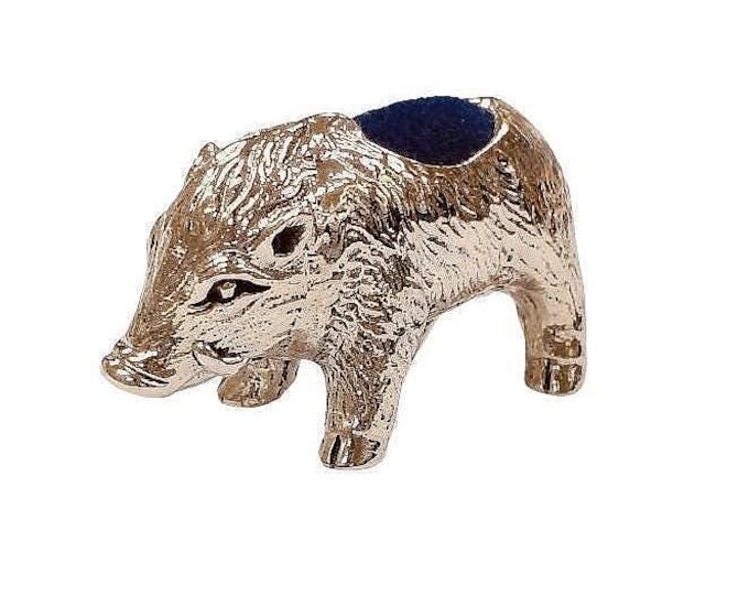 Antique Inspired Collectable Boar Pin Cushion 925 Sterling Silver