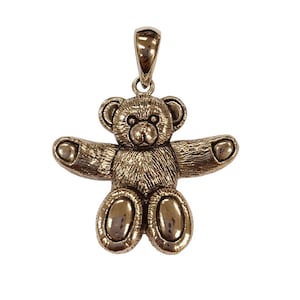 Antique Style Teddy Bear Pendant 925 Sterling Silver
