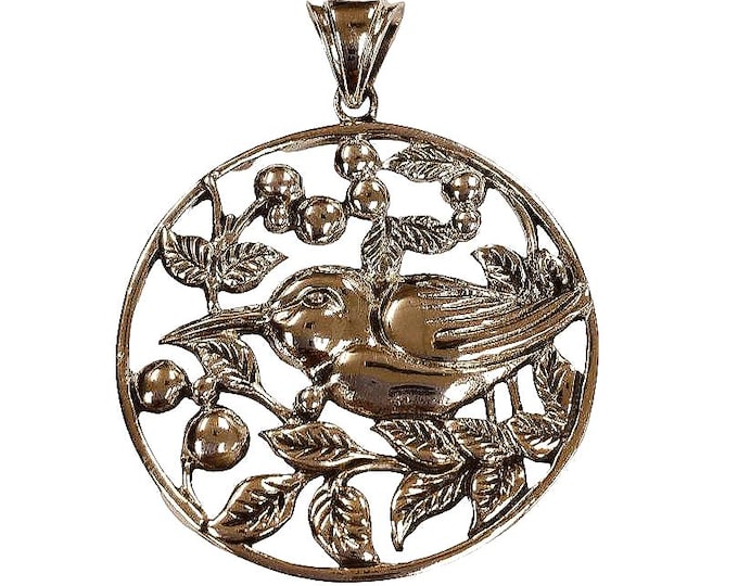 Vintage Inspired Bird Floral Pendant Collectable 925 Sterling Silver