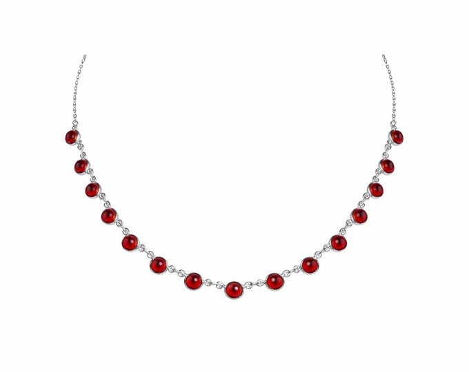 Red Agate 925 Sterling Silver Necklace