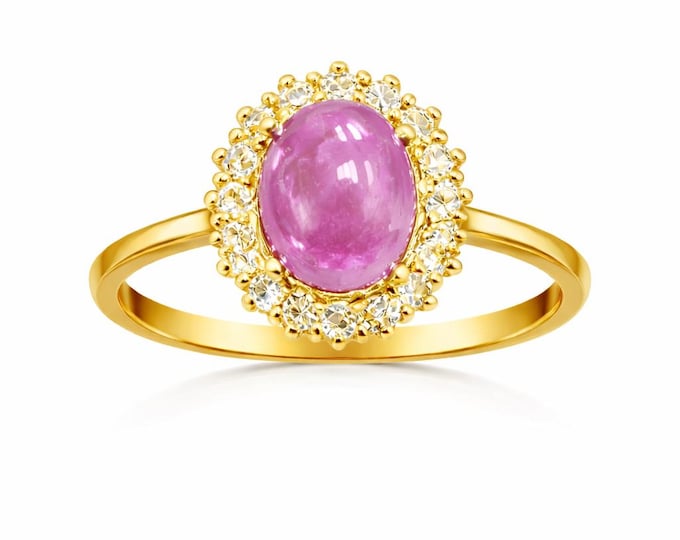 Genuine Ruby Ring Gold Plated 925 Sterling Silver