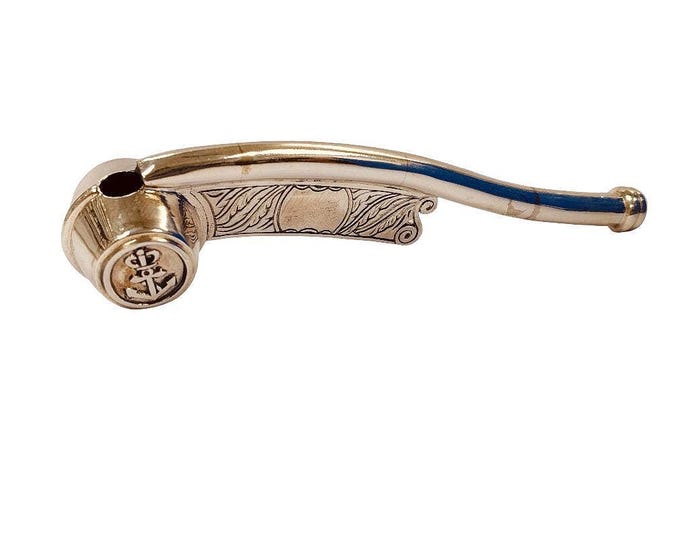 925 Sterling Silver Novelty Bosuns Embossed Anchor Whistle