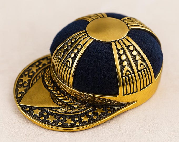 Antique Pinchbeck Pin Cushion Victorian Style Cap Hat Pincushion Vintage Sewing Collectible