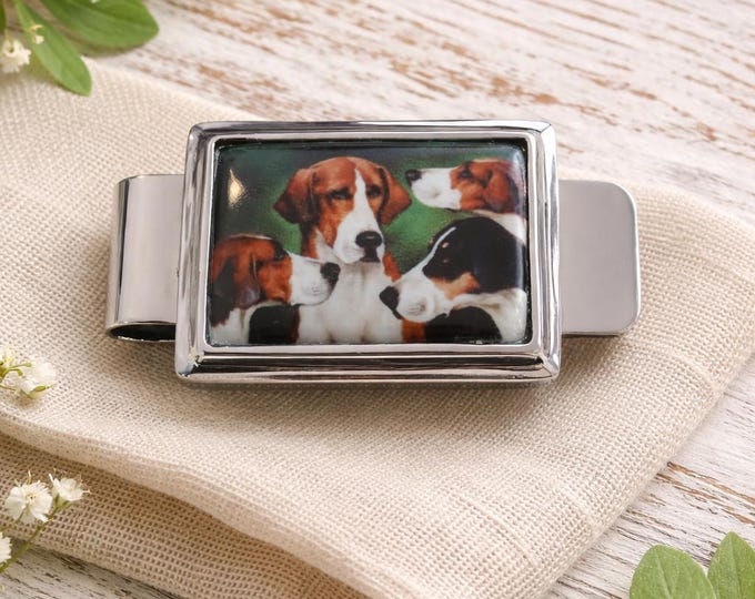 Vintage Dog Money Clip 925 Sterling Silver Gentleman’s Accessory Dog Lover Gift