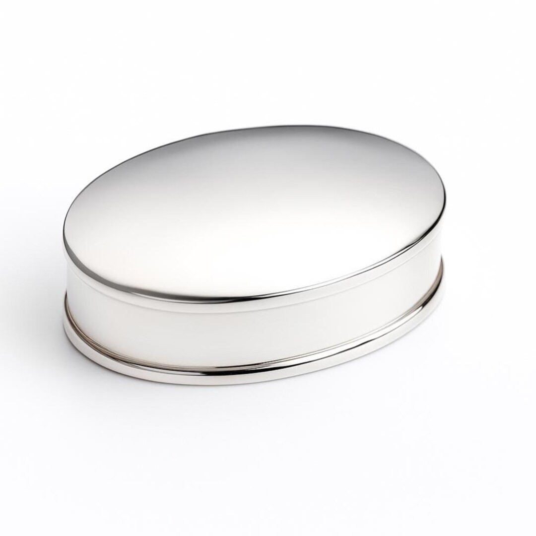 925 Sterling Silver Oval Pill Box Vintage Style Keepsake