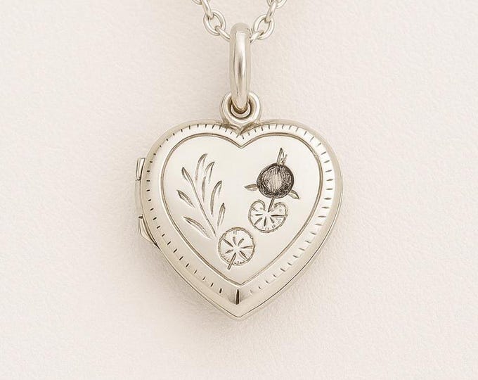 925 Sterling Silver Heart Locket Pendant Keepsake Necklace Gift for Her