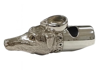 Antique Style Dog Whistle Pendant 925 Sterling Silver Dog Lover Gift