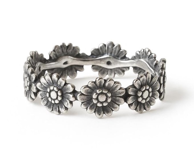 925 Sterling Silver Star Ring Ring Antique Inspired Statement Jewelry, Dainty Silver Band for Women