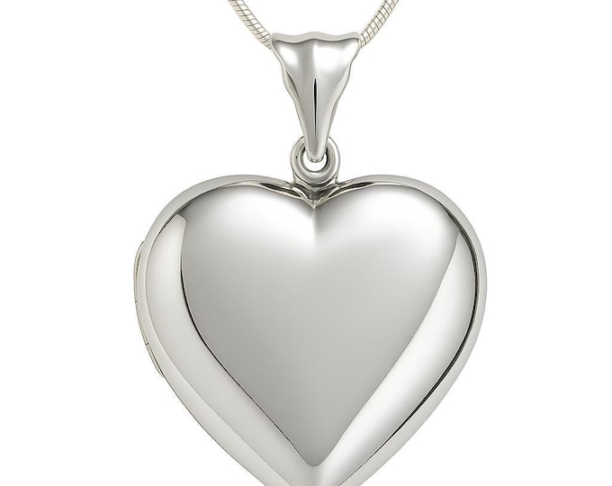 925 Sterling Silver Heart Locket Pendant Keepsake Necklace Gift for Her