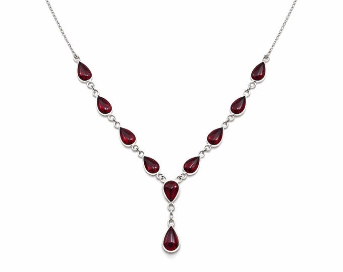 Ruby 925 Sterling Silver Necklace, January Birthstone