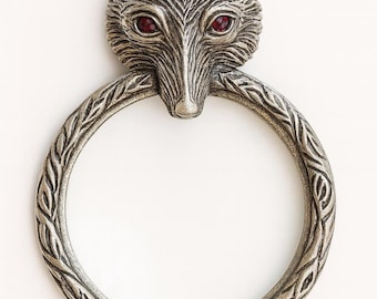 Antique Inspired Collectable Ruby Fox Magnifying Glass Pendant 925 Sterling Silver