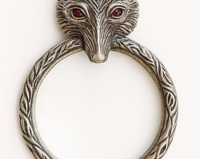 Antique Inspired Collectable Ruby Fox Magnifying Glass Pendant 925 Sterling Silver