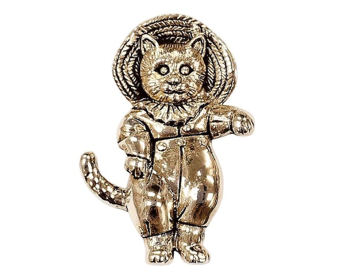 Antique Style Cat Kitten Collectable Brooch 925 Sterling Silver