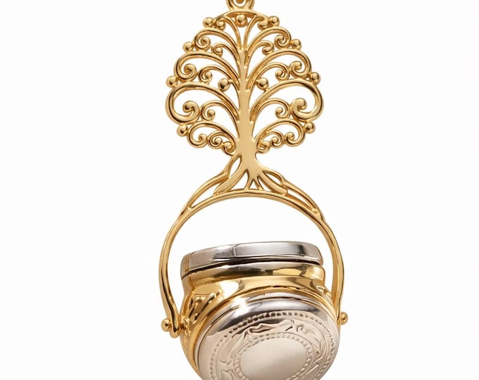 Sterling Silver Gold Plated Tree of Life Locket Pendant