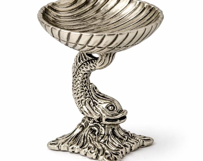 Sterling Silver Salt Holder with Spoon, Vintage Style