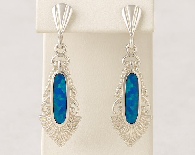 925 Sterling Silver Gilson Opal Dangle Drop Earrings Boho Spiritual Jewelry Gift for Her