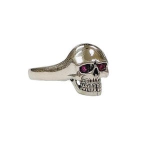Skull Ruby Eyes Ring 925 Sterling Silver Hallmarked