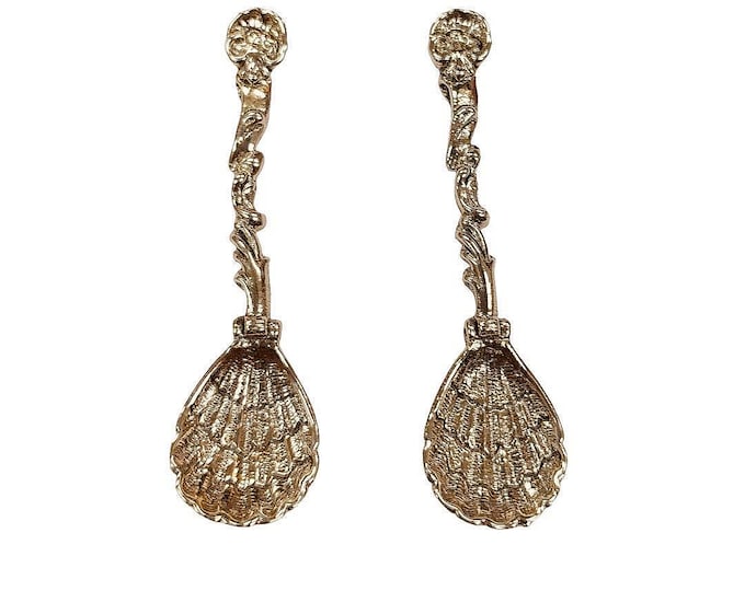 Antique and Vintage Style Pair of Salt Spoons 925 Sterling Silver Collectible Spoons, Miniature Spoons