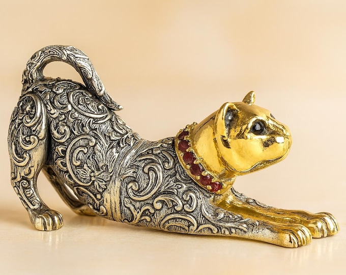 Vintage Style Silver Plated Cat Figurine Collectible Figurine Gift for Collectors