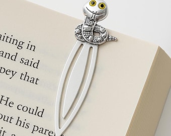 925 Sterling Silver Book Worm Bookmark with Glass Eyes Handmade Silver Page Marker, Reading Accessory for Her or Him