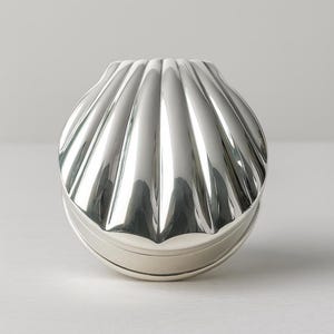 Pillendoosje in sterlingzilver, vintage-stijl schelpenherinnering, houder voor verzamelobjecten of sieraden