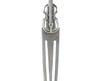 Silver Violin Bookmark Music Lover Gift, Unique Metal Instrument Page Marker, Classical Musician Reading Accessory