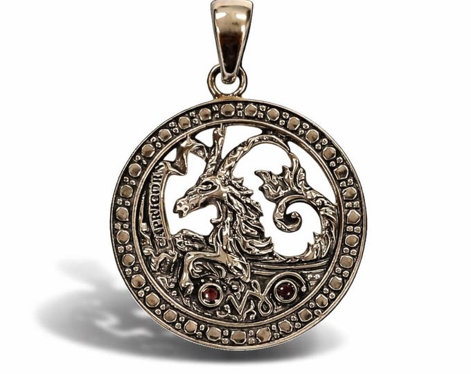 Astrology Horoscope Capricorn Zodiac Sign Pendant 925 Sterling Silver Gift