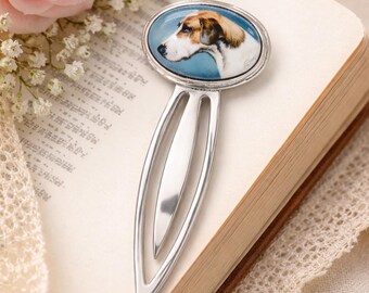 Enamel Dog Bookmark, Antique Style 925 Sterling Silver