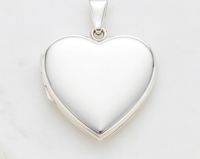 925 Sterling Silver Heart Locket Pendant Keepsake Necklace Gift for Her
