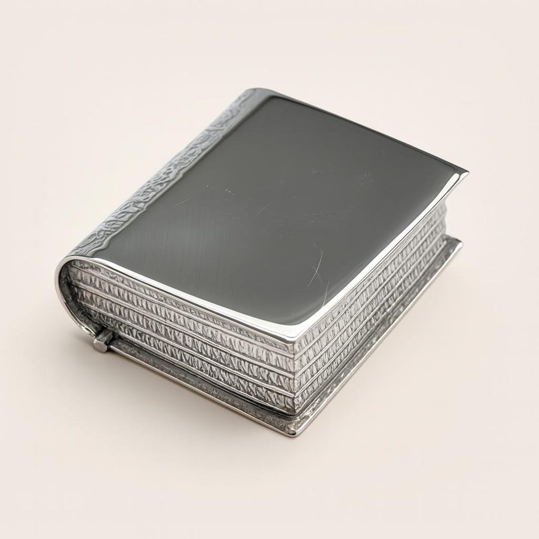 Sterling Silver Book Pill Box, Vintage Novelty Keepsake - Etsy