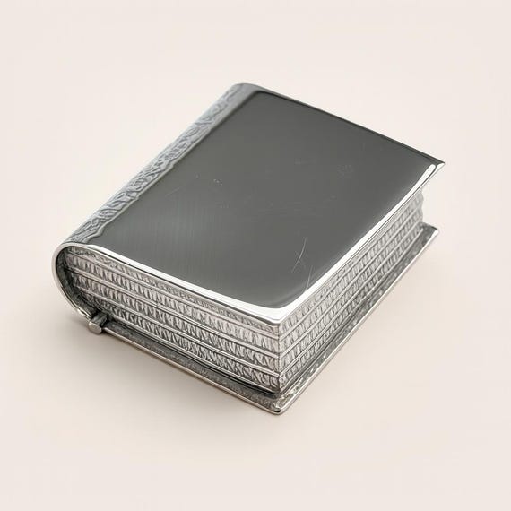 Sterling Silver Book Pill Box, Vintage Novelty Keepsake - Etsy