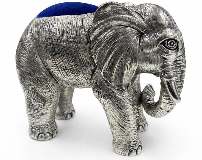 Vintage Inspired Silver Plated Elephant Pin Cushion