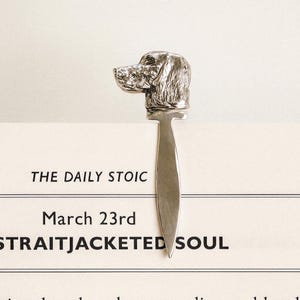 Antique Style Dog Bookmark Ruby Eye 925 Sterling Silver Book Lover Gift Graduation Gift Dog Lover Gift
