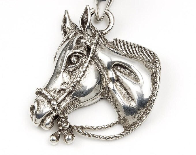 Antique Inspired Horse Pendant 925 Sterling Silver