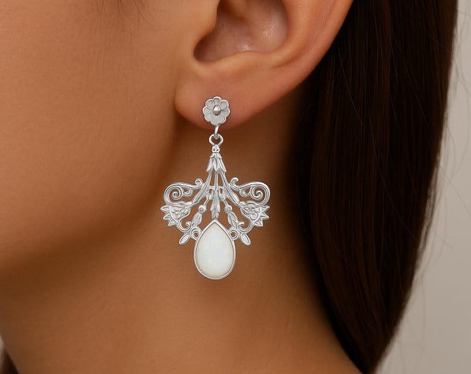 Art Deco Inspired Gilson Opal and Marcasite 925 Sterling Silver Earrings