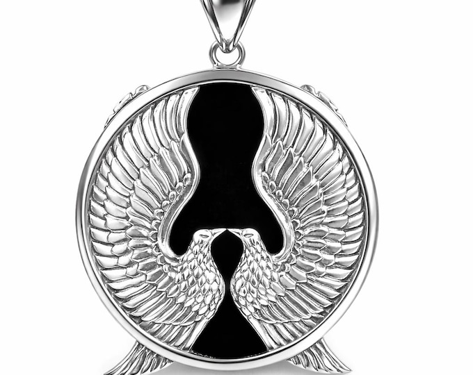 Antique Style Two Bird Pendant 925 Sterling Silver