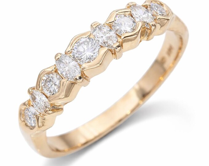 14k Yellow Gold 0.93tcw Diamond Wedding Band