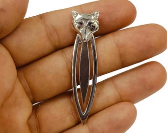 Antique Style Fox Ruby Eye Bookmark 925 Sterling Silver Book Lover Gift Graduation Gift