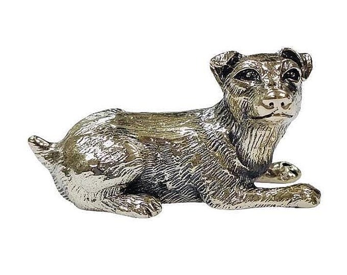 Antique Inspired Collectable Dog Figurine 925 Sterling Silver