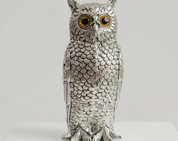 Vintage Style Silver Plated Owl Pin Cushion with Velvet Sewing Accessory, Dressmaker Gift