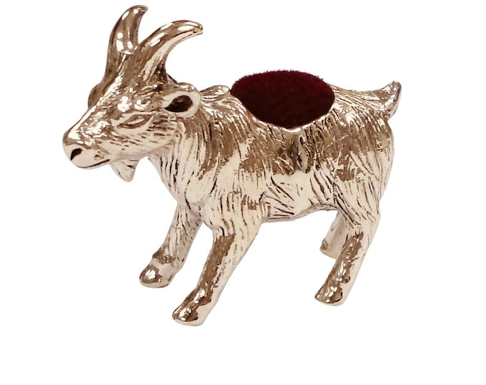Antique Inspired Collectable Goat Pin Cushion 925 Sterling Silver