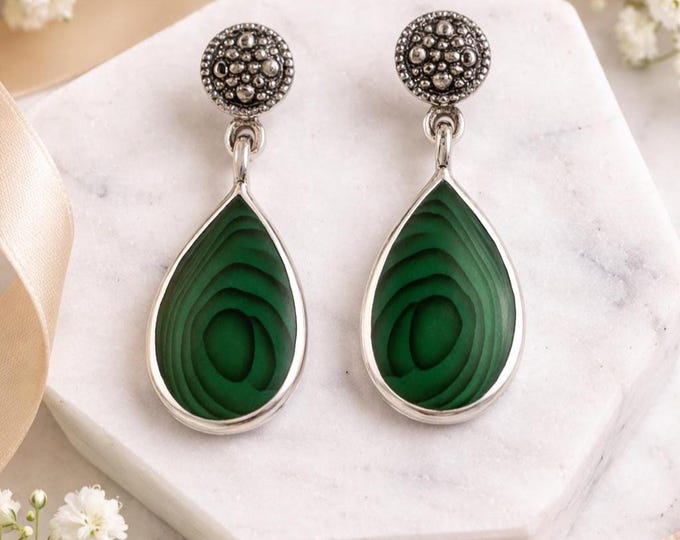 Art Deco Sterling Silver Abalone & Marcasite Dangle Earrings