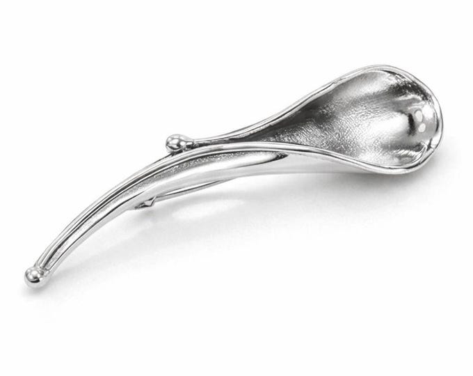 Antique 925 Sterling Silver Posy Holder Brooch Floral Bouquet Holder Pin