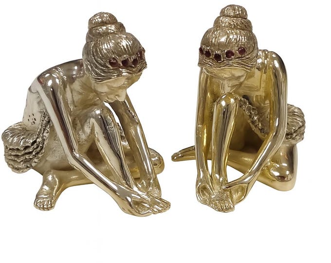 Vintage Ballerina Salt & Pepper Shakers Silver Plated with Ruby Accents Elegant Collectible Tableware