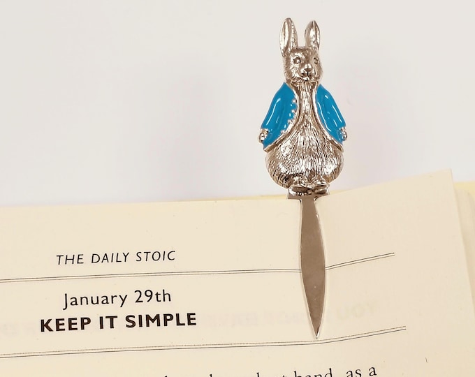 Antique Style Bunny Rabbit Bookmark 925 Sterling Silver Book Lover Gift Graduation Gift Animal Lover Gift