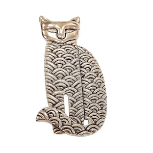 Antieke op art deco geïnspireerde kattenbroche 925 sterlingzilver voor verzamelaars