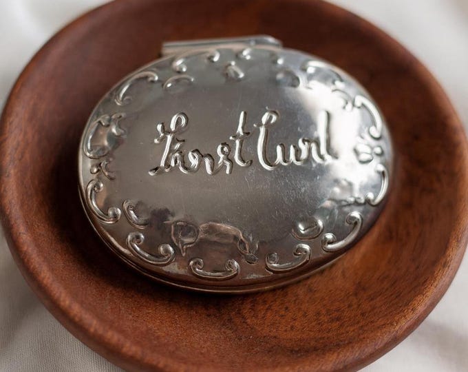 Silver “First Curl” Trinket Box Baby Keepsake Box, Vintage Style Hair Curl Holder, Newborn Gift, Christening Gift